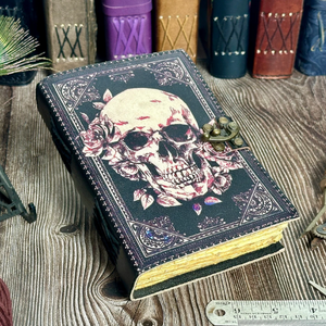 ทำด้วยมือหนังโครงกระดูกวินเทจวารสารหนังแท้คาถาไดอารี่ของขวัญหนังสือคาถาสำหรับผู้ชายผู้หญิงวารสารเปล่า - Product Image 6