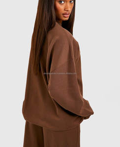 Sudaderas con estampado personalizado informal para mujer, insignia bordada, ropa de calle frontal, tela de lana, MOQ bajo superior - Product Image 4