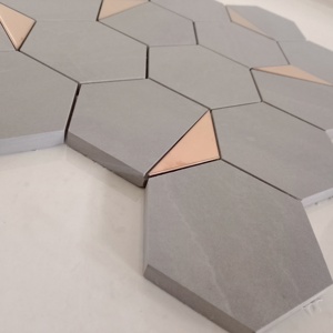 Aurora Bloom หกเหลี่ยม73มม. กระเบื้องโมเสคเคลือบเงาแบบเต็มใบ rooms260x300mm USA สำหรับผนังที่มีสำเนียง - Product Image 2