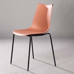 Modern High-Back Stackable <b>Dining</b> <b>Chair</b> with Iron Legs-Multi-Colored Plastic - Product Image 2