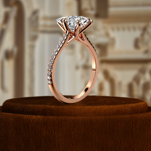 Bague en diamant taille princesse 1CT, diamant cultivé en laboratoire, pavé de diamants, cadeau pour elle, jour spécial, bague en or blanc 14K, diamant certifié IGI - Product Image 4