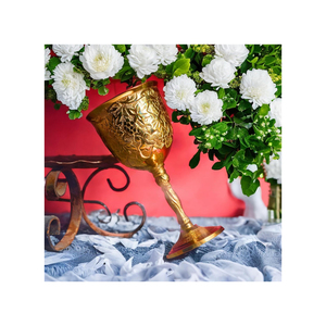 Luxury Brass <b>Goblet</b> Cup Handmade Royal Chalice | Antique Finish Medieval Decor | Elegant Gift & Table Accent Premium Collection - Product Image 2