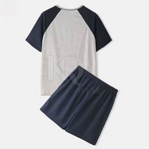 Ensemble t-shirt et short décontracté pour homme, léger, séchage rapide, tissu 100% coton pour la salle de sport et l'entraînement - Product Image 2