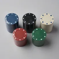 Jetons de jeu de Mahjong vierges, rondes en plastique, pour divertissement à domicile, avec motif cœur cinq couleurs, compteurs de jetons de poker