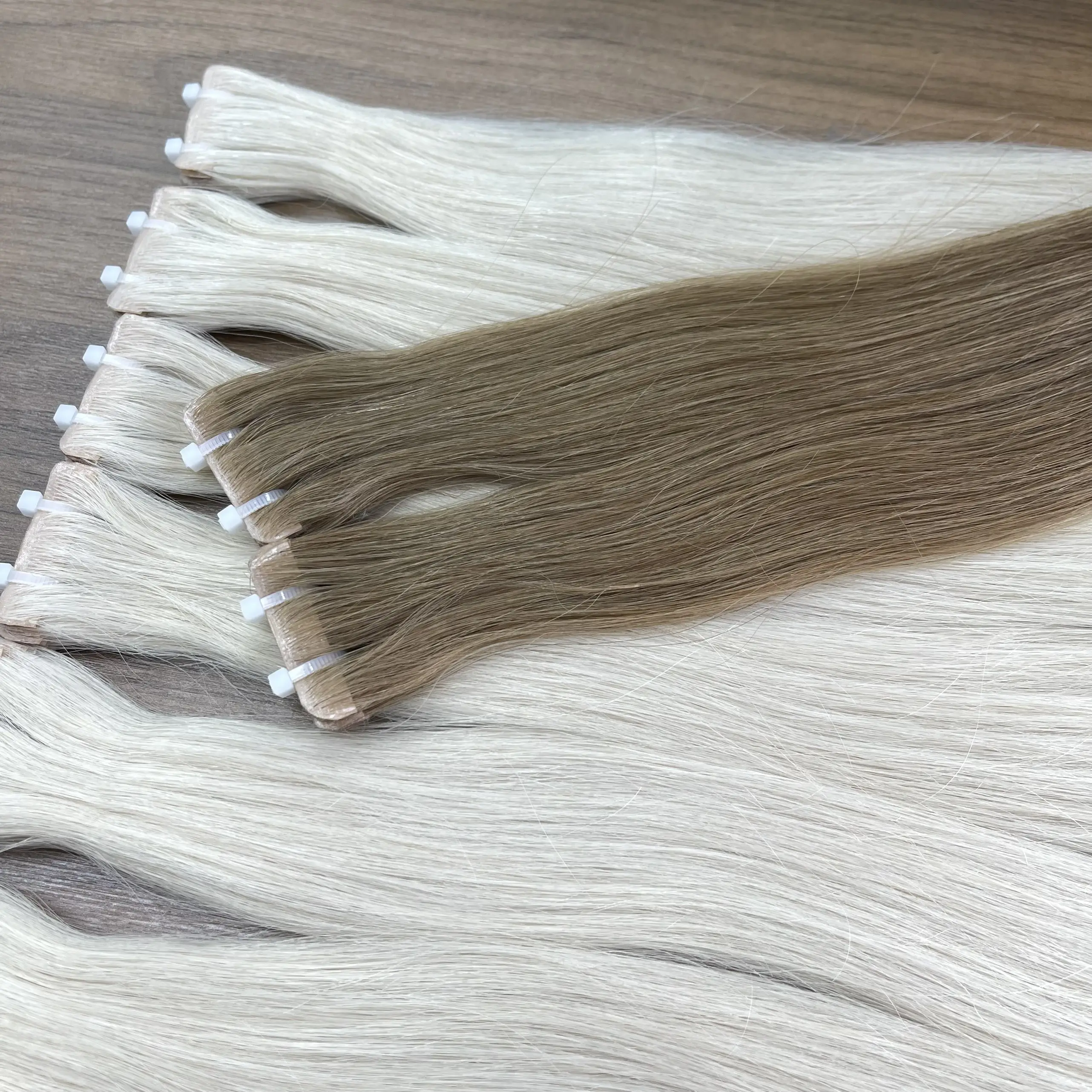 A large quantity in stock Virgin Human Tape Hair Wholesale Hair Extensions Double Drawn Natural Black Color Ready to ship