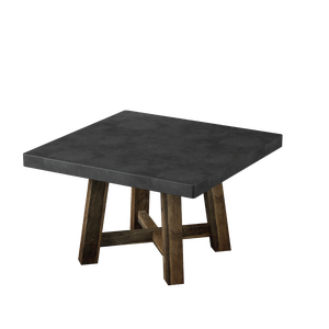 Mesa de centro de hormigón con patas de madera maciza moderna y duradera para sala de estar y oficina - Product Image 3