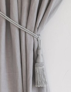 <b>Curtain</b> Tie Back, <b>Curtain</b> Tassel <b>Tiebacks</b>, Luxurious Ivory Tie-Back With Tassels, Cream Holdbacks Macrame - Product Image 2