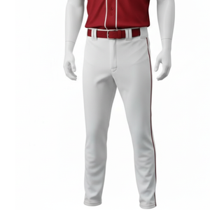 ชุดยูนิฟอร์มเบสบอลสีแดงเลือดหมูขายดี พร้อมเสื้อเจอร์ซีย์ลายคลื่นสีเขียวขาวแบบซับลิเมชั่น และกางเกงขายาวมีแถบข้างสีขาวพร้อมเข็มขัด - Product Image 4