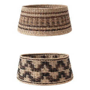 Falda de mimbre Natural para árbol de Navidad, collar de cesta, decoración navideña hecha a mano para decoración de exhibición de cubierta de Base de árbol ecológico - Product Image 5