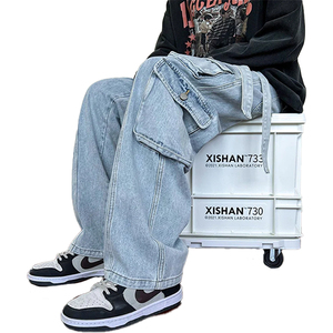 กางเกงยีนส์ขากว้างทรงหลวมสไตล์วินเทจของผู้ชายกางเกงยีนส์สไตล์สตรีทสุดชิคกางเกงยีนส์คาร์โก้แบบลำลองของผู้ชายราคาถูก2025 - Product Image 5