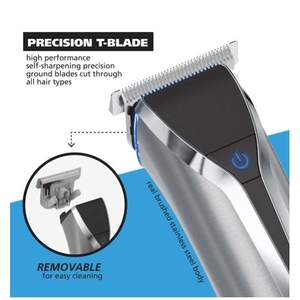 Tondeuse à barbe et visage rechargeable multifonction pour hommes, alimentation électrique USB, lame en acier inoxydable réglable, idéale pour les hôtels - Product Image 1