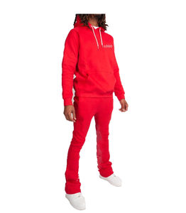 Personalizado de los hombres traje apilado gráfico Logo impreso sudaderas con capucha pantalones de chándal de invierno al por mayor pantalones de chándal Jogger conjunto - Product Image 3