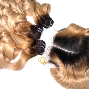 Haute Qualité Blonde 613 Couleur Vietnamien Vierge Cheveux Humains Fermeture Ensemble Cheveux Tissage Extensions Machine Double Trame - Product Image 5