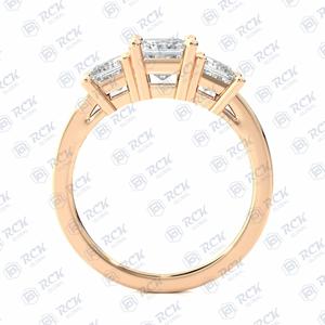 2.30 TCW princesse coupe Art déco Moissanite bague pour femmes/anniversaire cadeau bague bande pour amour cadeau d'anniversaire - Product Image 3
