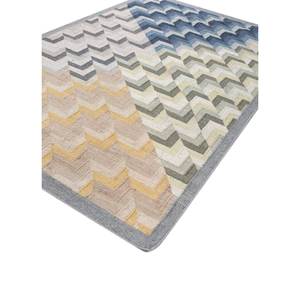 Tapis Chevron en laine et viscose gris et noir à tissage plat pour la décoration intérieure - Adwv-13085 - Product Image 2