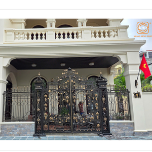 KHP Royal Wrought Iron Driveway <b>Gates</b> High Quality Rotproof Galvanized Finish For House Villa Garden <b>Trellis</b> <b>Gate</b>. - Product Image 2