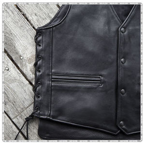 Chaleco de cuero clásico para hombre y mujer, equipo de protección de motocicleta duradero de alta calidad, Equipo de Motocicleta duradero de alta calidad - Product Image 5