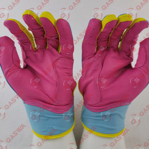 ถุงมือเบสบอลหนังวัวสายสั้นสีชมพูและสีน้ำเงินนีออนสีเหลืองนีออนงานตามสั่ง - Product Image 4