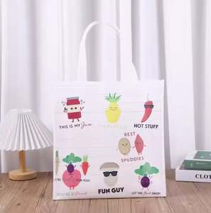 Embalaje de polipropileno reutilizable, bolso de compras personalizado ecológico laminado, bolso tejido Pp, bolso de mano tejido impreso con asa - Product Image 4