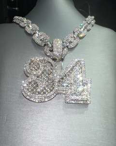 Luxe 925 argent Moissanite diamant glacé argent sac caution personnalisable Hip Hop Design fête bijoux pendentifs et breloques - Product Image 4