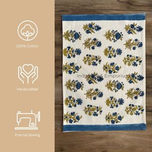 Custom Hand <b>Block</b> Printed Square Placemats & Napkins 100% Cotton Home Use Reusable - Product Image 2