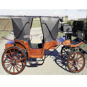 Carruaje de caballos victoriano con doble capó de lujo, diseño real, entrenador de caballos victoriano, estilo antiguo, caballo de turismo Baggi - Product Image 1