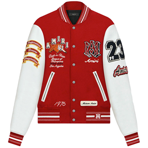 Veste universitaire pour homme personnalisée, col montant, respirante, avec patchs en chenille, veste de baseball en toile - Product Image 5