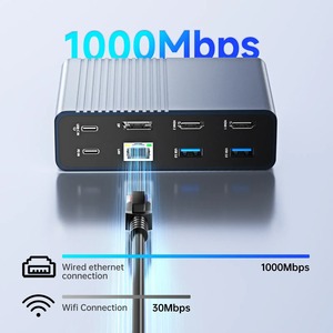 Acasis 15 puertos Tipo-C Hub Estación de acoplamiento 10Gbps Tipo-C a HDMI 4K 60HZ PD100W Para Macbook Pro Triple Display Expansion Dock - Product Image 3