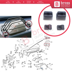 Juego de soportes de abrazaderas de guardabarros con rodamientos para parrilla delantera de faros y direccionales BSR558-1 para Clase G W460 W461 0009952820 000811124 - Product Image 5