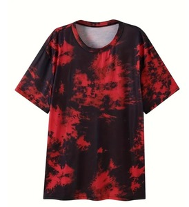 Moda nuevo estilo moda Tie Dye patrón hombres suelta manga corta cuello redondo Camiseta verano al aire libre Casual comodidad camiseta suelta - Product Image 6