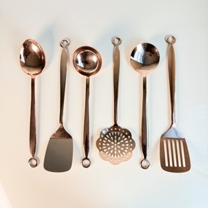 Ensemble de 6 cuillères à café en acier inoxydable avec finition cuivrée, à long manche, pour les fêtes, écologiques, très vendues - Product Image 2