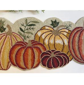 Camino de mesa bordado con cuentas para el hogar, diseño de calabaza, algodón para el hogar, hoteles, bodas, decoraciones temáticas navideñas - Product Image 2