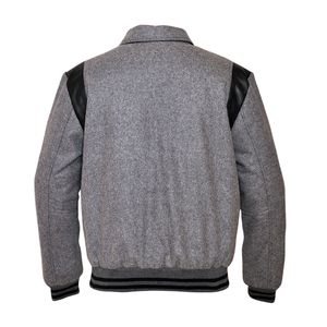 OEM High Quality Cow Leather <b>Body</b> and Wool Varsity Jacket for Men Custom Design <b>Patches</b> Embroidery Lettermen Baseball Jacket - Product Image 2