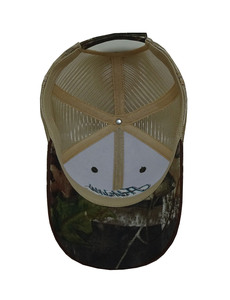 Sombrero de camionero de tela de malla/algodón de perfil medio estructurado ajustable de alta calidad con ala curvada de 6 paneles con logotipo personalizado de estilo deportivo - Product Image 5