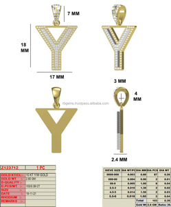 Colgante de estilo Hip Hop de oro blanco/amarillo de 10 quilates personalizado con diamantes naturales de 0,39 quilates, abalorio de plata de 2,6 GM para compromiso/boda - Product Image 3