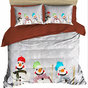 Ensemble de housse de couette double impression numérique motif de Noël festif 200x220 cm Ran force coton - Product Image 1