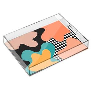 Elegante plato de acrílico transparente para servir Diseño único Perfecto para exhibir y servir comida en hogares, hoteles y restaurantes - Product Image 1