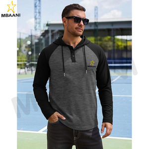 Sweat-shirt à capuche pour homme, manches longues, décontracté, athlétique, mode, pull à capuche avec col contrasté et cordon de serrage - Product Image 2