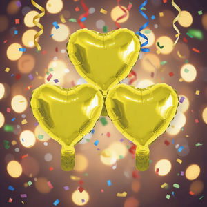 Palloncini in Foil a Forma di Cuore Dorati per Feste, 10 Pollici, Confezione da 12 Pezzi - Product Image 3