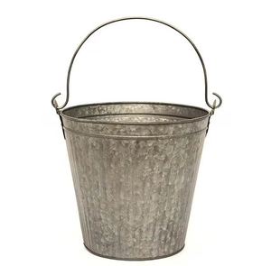 Juego de exportaciones de artesanía para el hogar de 2 macetas galvanizadas de metal rectangulares modernas para sala de estar maceta redonda decorativa para decoración del hogar - Product Image 5