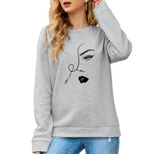 Sudadera con Capucha de Diseño Casual para Mujer, Tejida en Algodón y Spandex, Ecológica, con Estampado, Venta al Por Mayor - Product Image 5