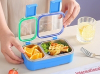 Boîte à lunch de haute qualité en acier inoxydable 304, boîte à lunch portable pour les employés de bureau, avec couvercle pour une fermeture facile