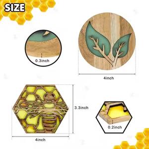 Juegos de posavasos a granel Almohadillas de mesa de madera de resina en diseños modernos cuadrados y redondos - Product Image 5