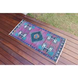 1.6x3.8 ft Turkish Rug, Rug, <b>Red</b> Southwestern Rug <b>Wool</b> - Product Image 3