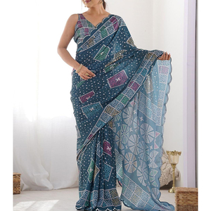 Sari de Novia para Mujer, Diseño Profesional, Transpirable, Ligero, Invernal, con Logotipo Bordado Personalizado, Antiarrugas, Reversible, para Fiesta, 100% - Product Image 1