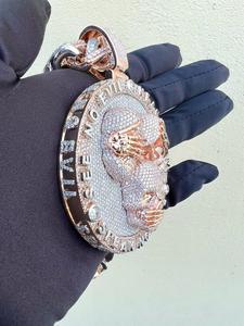 Colgante de joyería de diamante de moissanita de calavera clásica de tres sabios personalizado de alta calidad para fiestas regalos bodas - Product Image 6