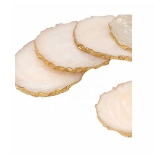 ที่รองแก้วเรซินรูปดอกไม้สีทองพร้อมชุดรองแก้วเครื่องดื่มกาแฟ4ชิ้นของตกแต่งที่ทันสมัย - Product Image 3