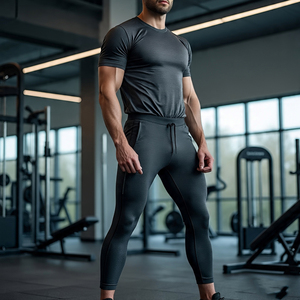 Ropa de compresión para correr para hombre, mallas, pantalones de secado rápido, pantalones con cordón alto, mallas para gimnasio y Fitness - Product Image 5