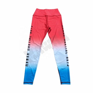 Custom Designed Women's Sublimated Gym <b>Leggings</b> 100% Cotton <b>Knitted</b> Fabric Latest Style - Product Image 2