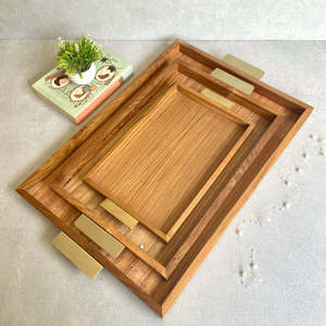 Forme ovale meilleure qualité fruits en bois plateau de service dessus de table snack plateau en bois de service exportateur en gros fabriqué à la main - Product Image 3